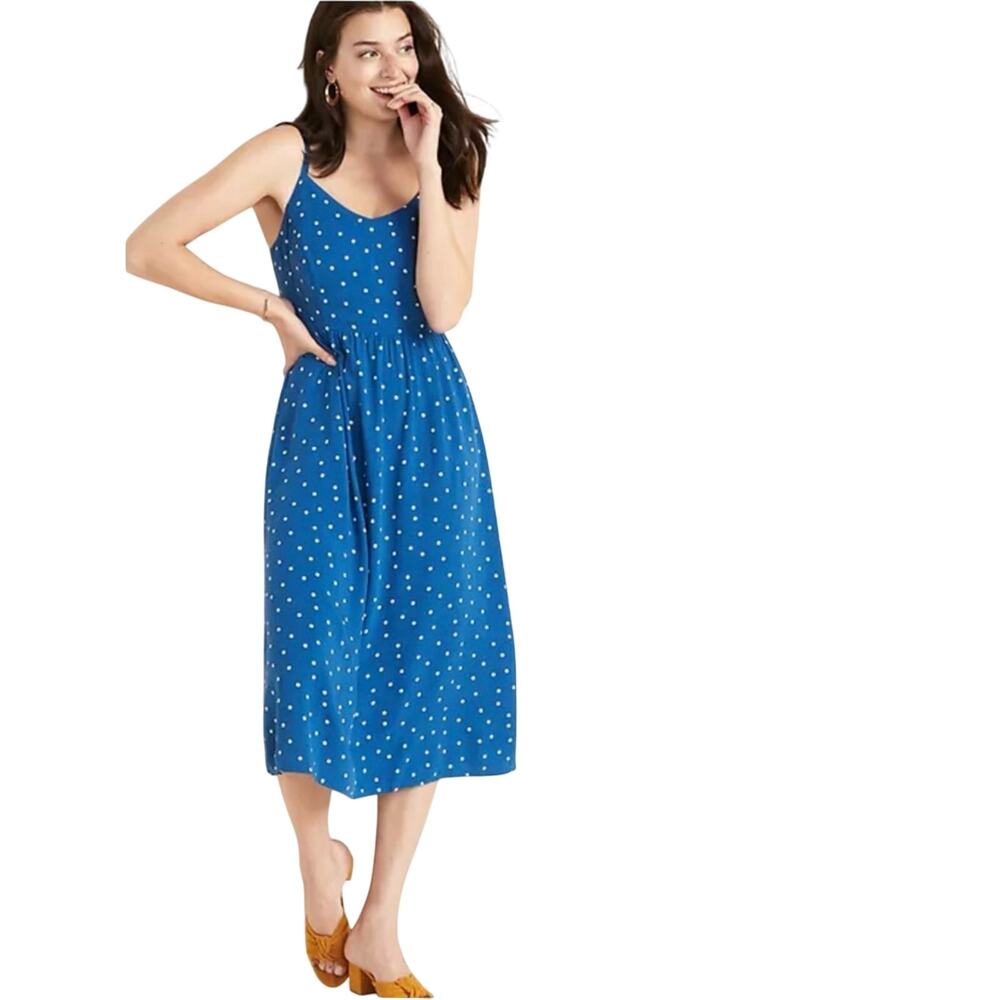 Old Navy XL Midi Blue Polka Dot Cami Dress - Sleeveless Summer Dress